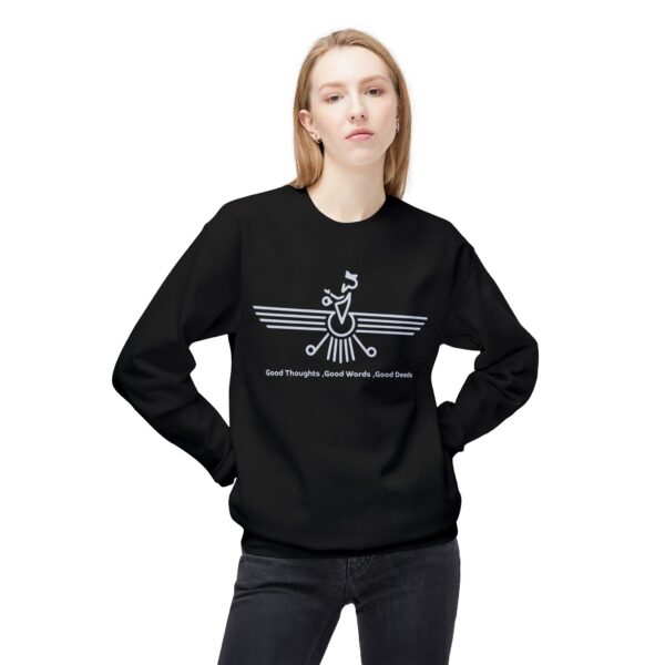 Persian Faravahar Symbol of Zoroastrianism - Unisex Sweatshirt black - Image 3