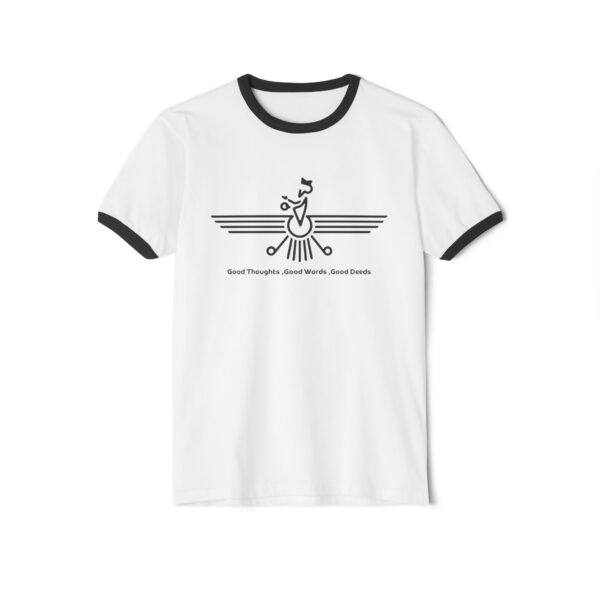Persian Faravahar Symbol of Zoroastrianism – Unisex Cotton Ringer T-Shirt
